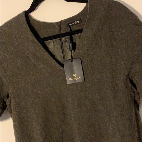 Massimo Dutti Dress- Olive/Brown - Picture 3 of 4